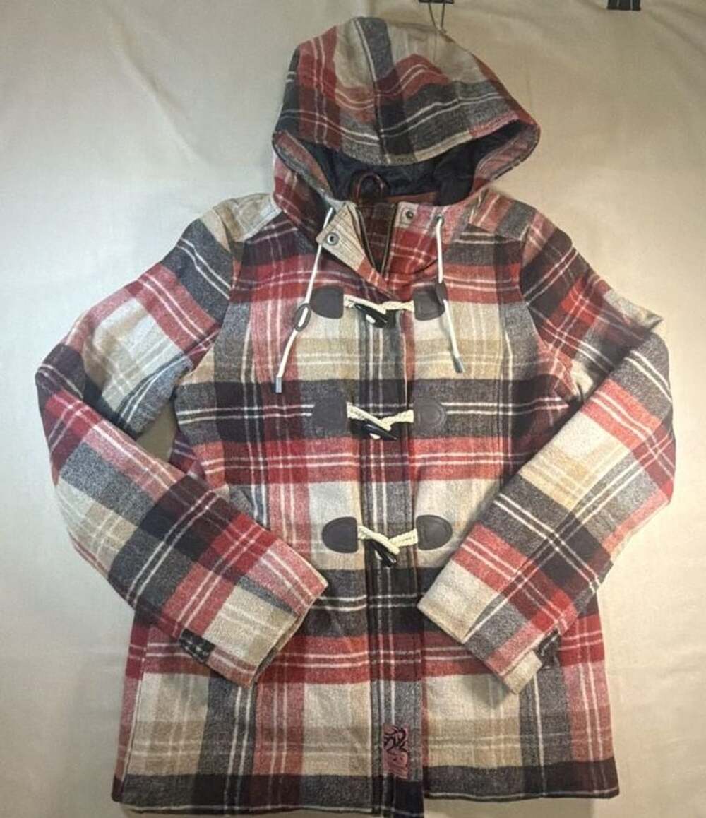 Legendary Whitetails Plaid Hooded Jacket Size X-Large Red Toggle